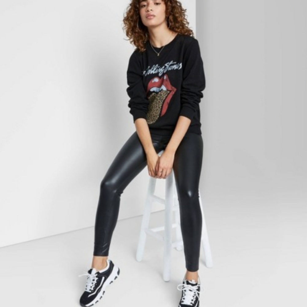 High Waisted Faux Leather Leggings